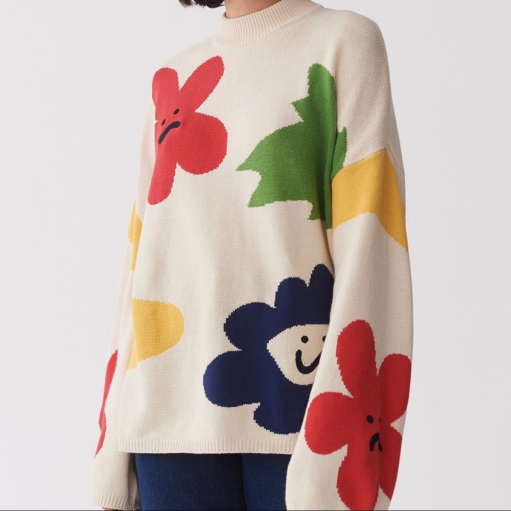 *SOLD* LAZY OAF Flower Bed knit sweater jumper size L